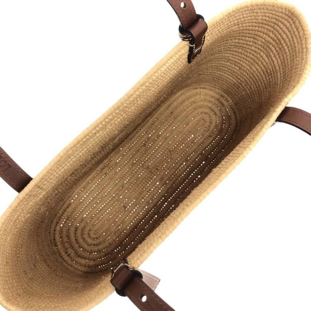 ❌SOLD❌ Loewe Small Square Basket bag in raffia and calfskin - Picture 6 of 12